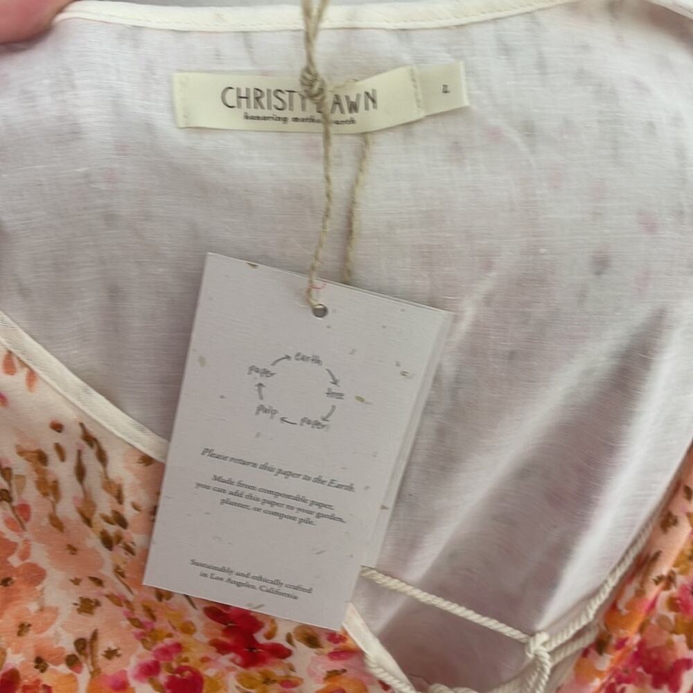 NWT Christy dawn Paloma dress in sunset gladiola- orange pink floral midi dress - Picture 8 of 8